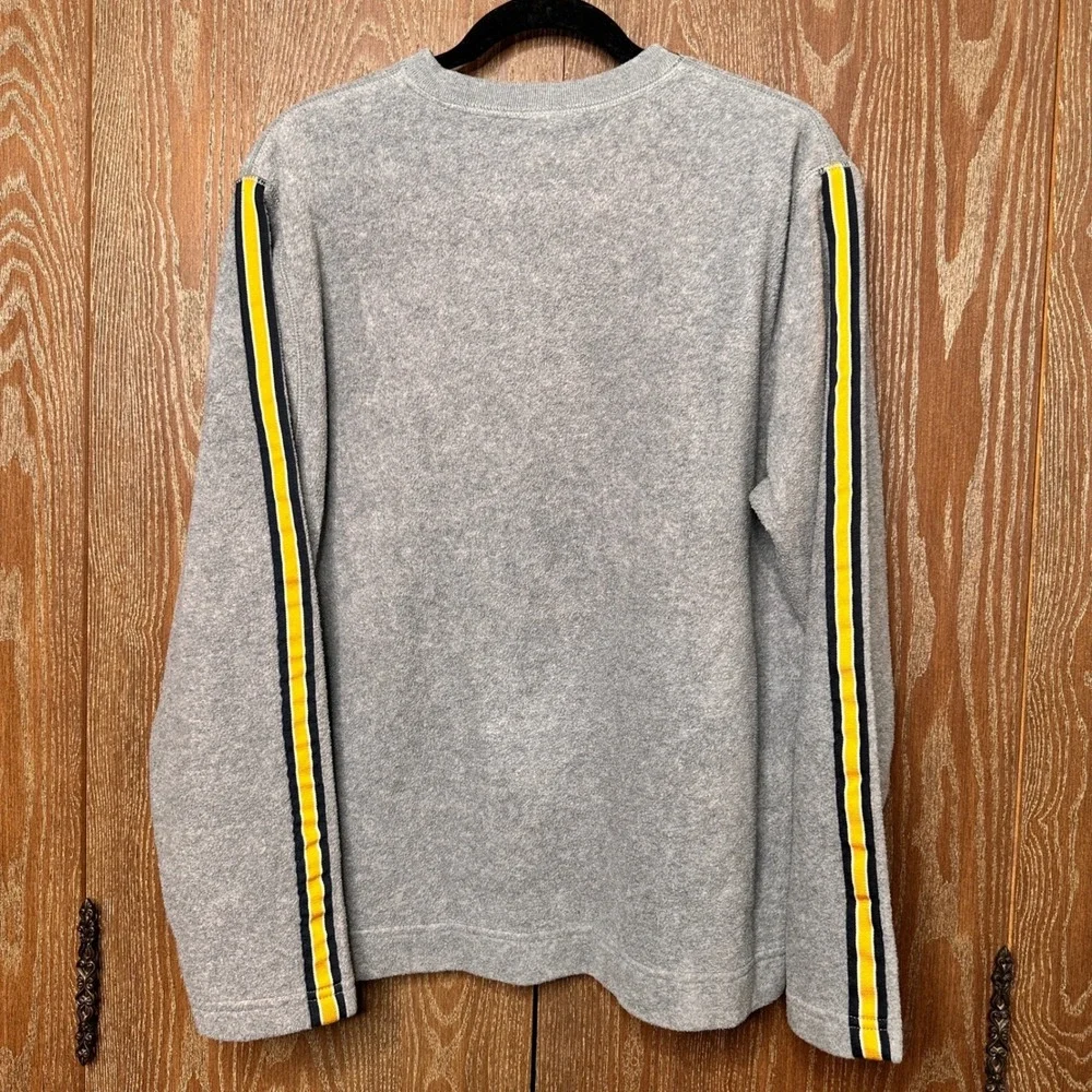 Vtg‎ Racing Striped Nautica Jeans Mens V-Neck Fleece Sweater Medium Retro Grunge
